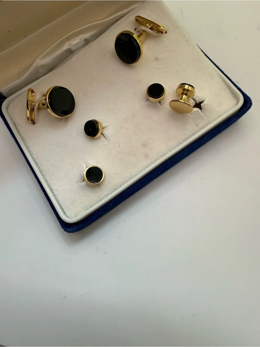 Vintage Black and Gold Cuff Link Set